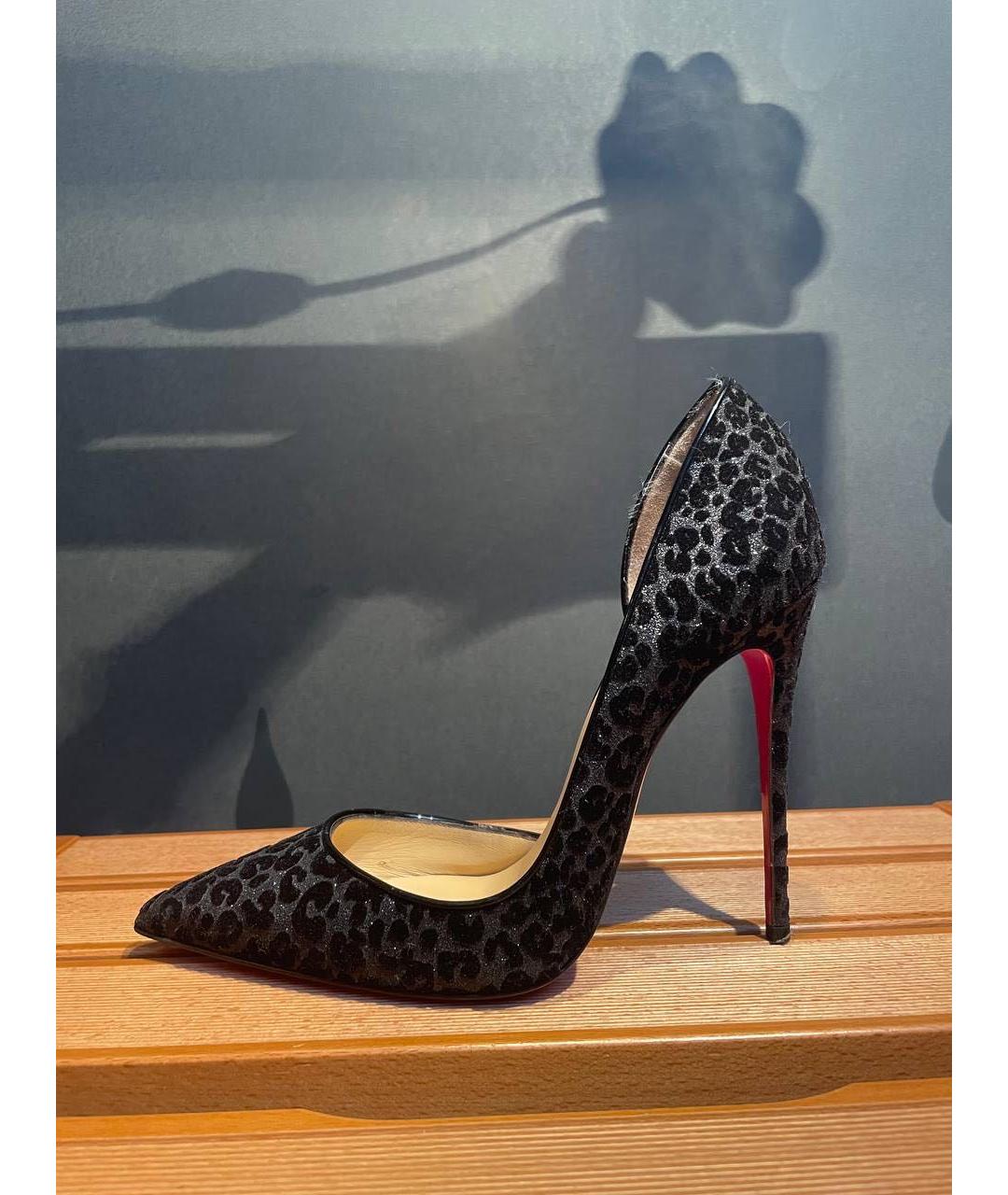 CHRISTIAN LOUBOUTIN Черные кожаные туфли, фото 6