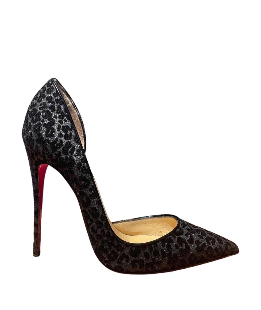 CHRISTIAN LOUBOUTIN Черные кожаные туфли, фото 1