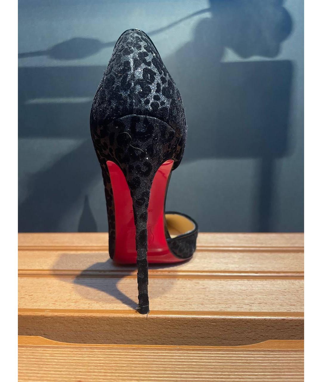 CHRISTIAN LOUBOUTIN Черные кожаные туфли, фото 4