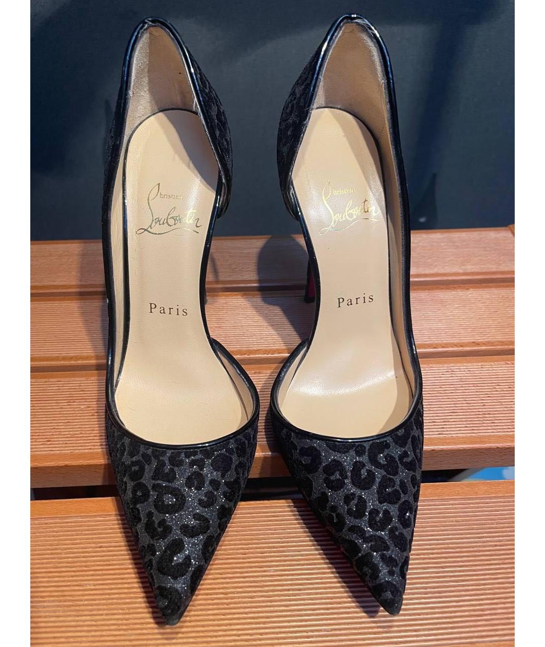 CHRISTIAN LOUBOUTIN Черные кожаные туфли, фото 2