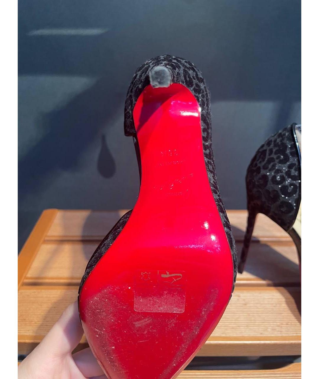 CHRISTIAN LOUBOUTIN Черные кожаные туфли, фото 5