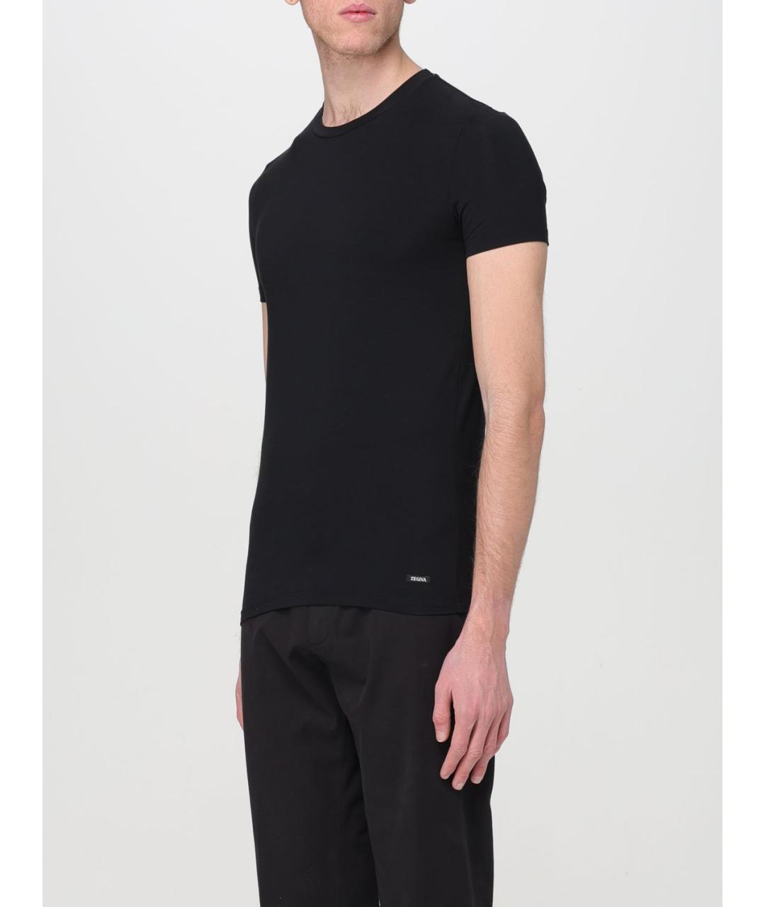 ZEGNA Черная хлопковая футболка, фото 3