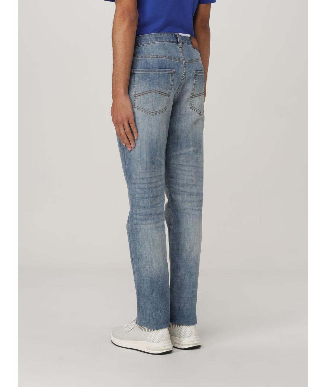 ARMANI EXCHANGE Синие хлопковые прямые джинсы, фото 2