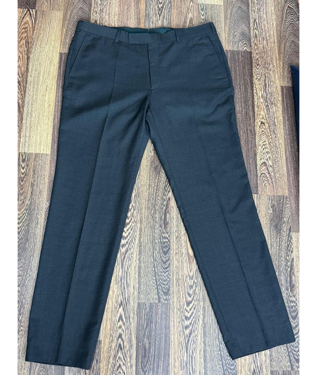 ZZEGNA Антрацитовые шерстяные классические брюки, фото 9