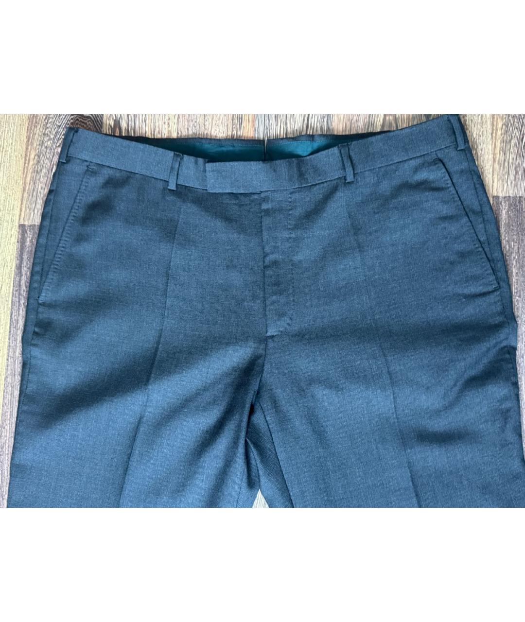 ZZEGNA Антрацитовые шерстяные классические брюки, фото 8