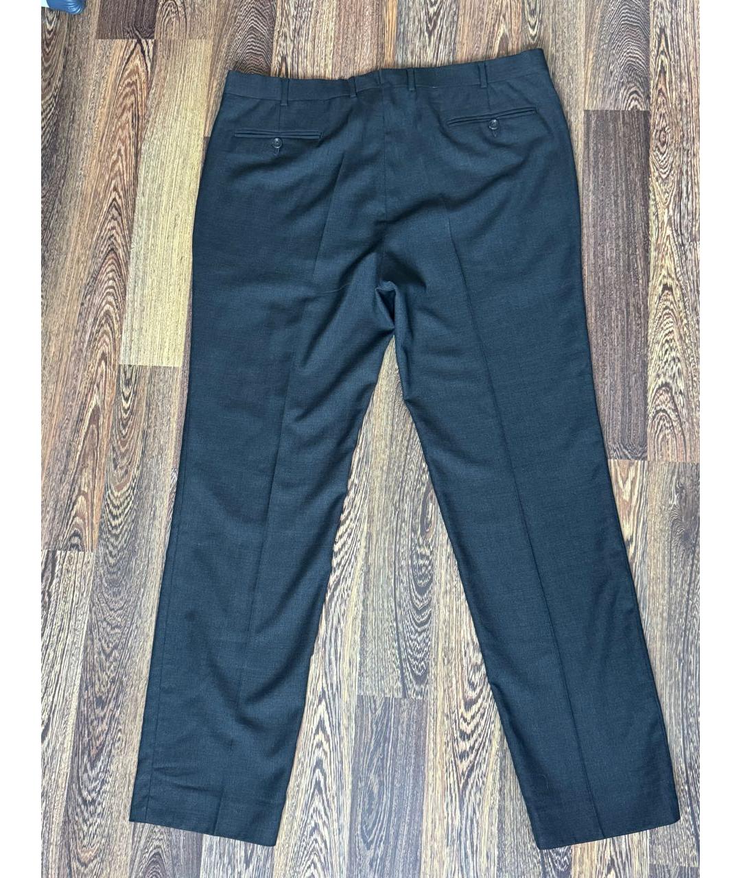 ZZEGNA Антрацитовые шерстяные классические брюки, фото 2