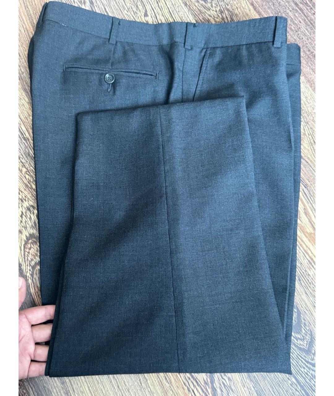 ZZEGNA Антрацитовые шерстяные классические брюки, фото 5