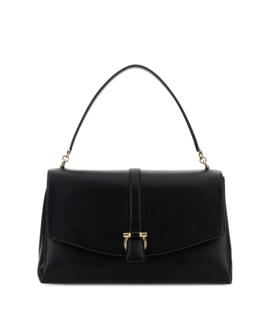 FERRAGAMO Черная кожаная сумка через плечо, фото 1