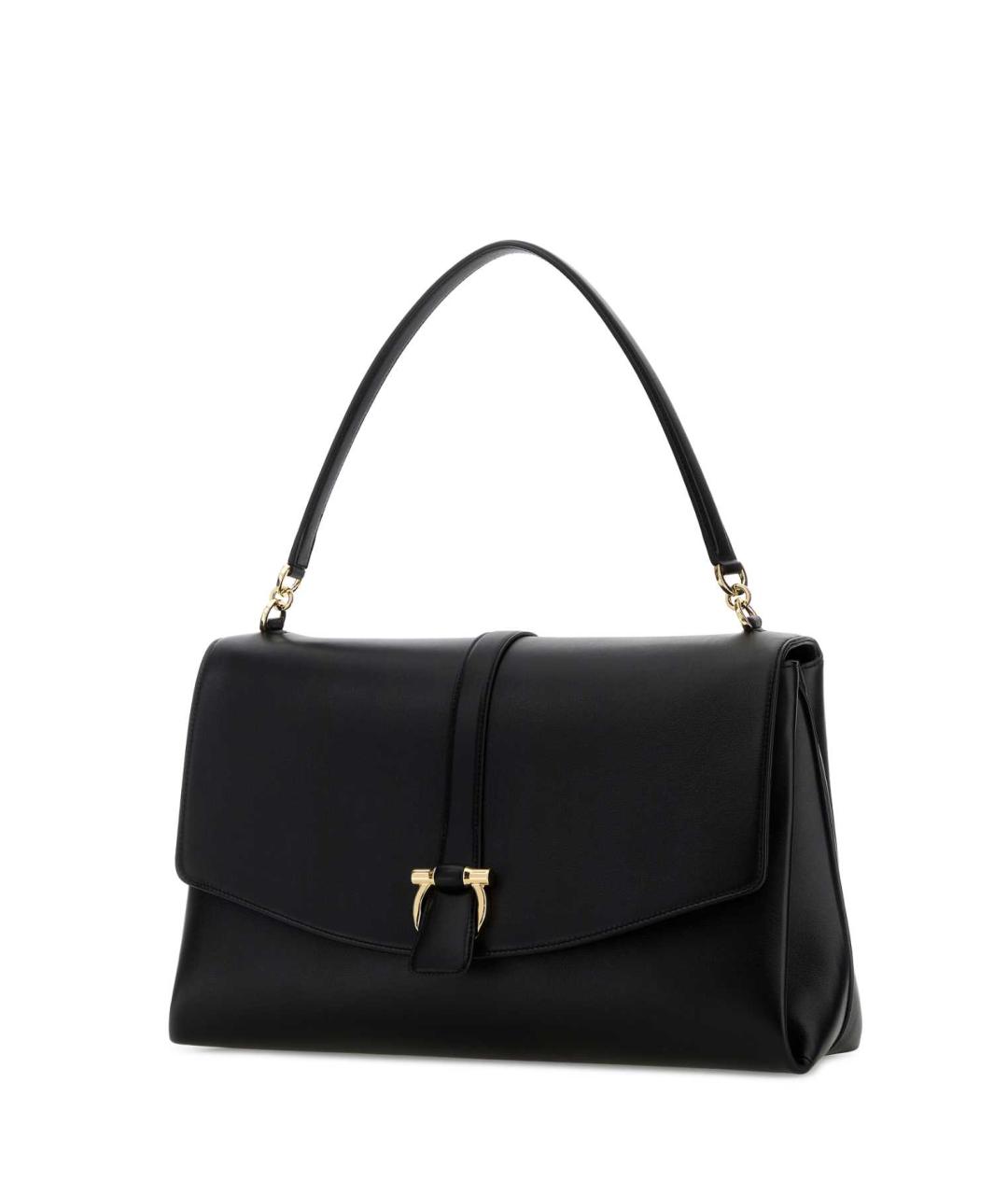 FERRAGAMO Черная кожаная сумка через плечо, фото 2