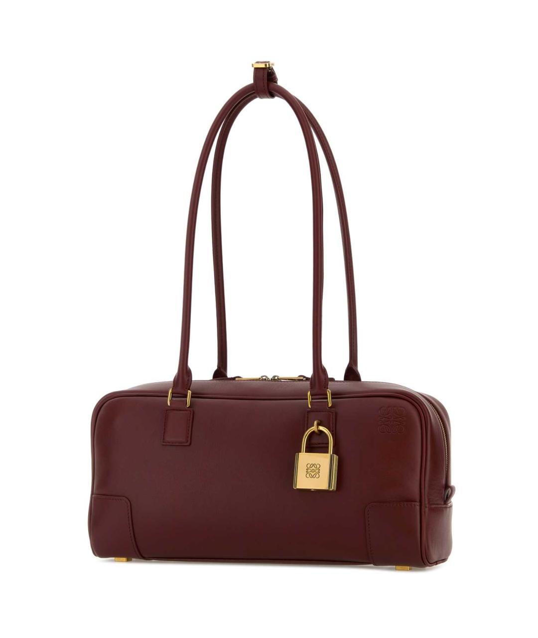 LOEWE Бордовая кожаная сумка через плечо, фото 2