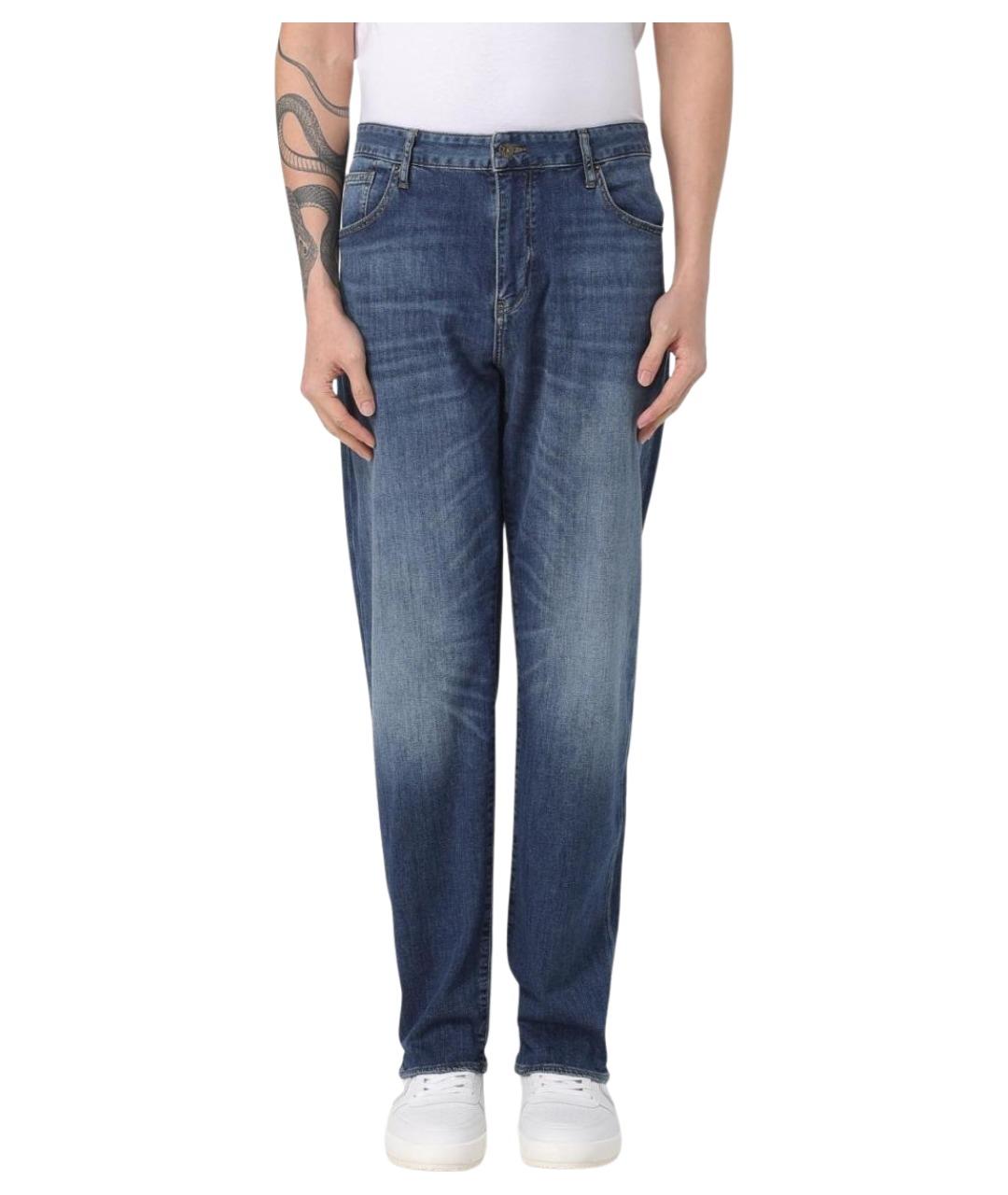ARMANI EXCHANGE Синие хлопковые прямые джинсы, фото 1