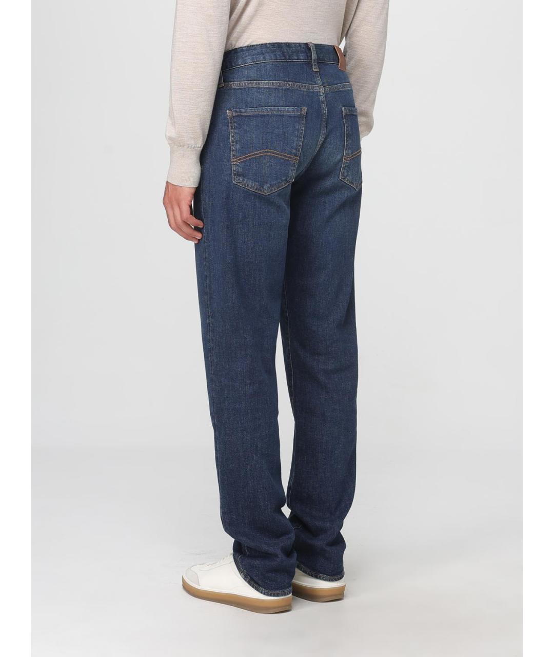 ARMANI EXCHANGE Синие хлопковые прямые джинсы, фото 2
