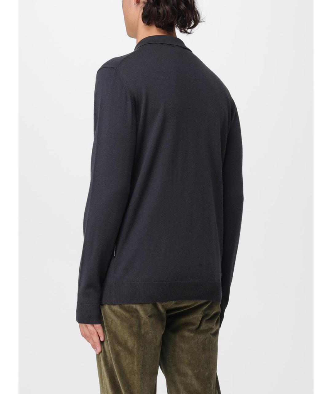 ADD Антрацитовое поло с длинным рукавом, фото 2