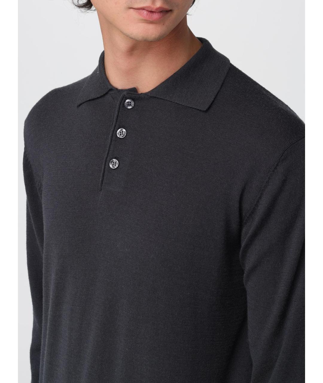 ADD Антрацитовое поло с длинным рукавом, фото 3