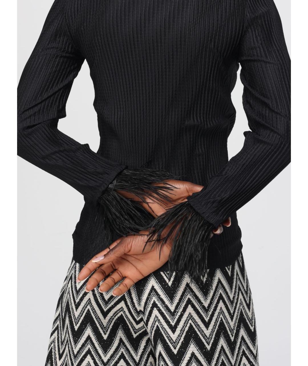 HUGO BOSS Черный полиэстеровый джемпер / свитер, фото 3