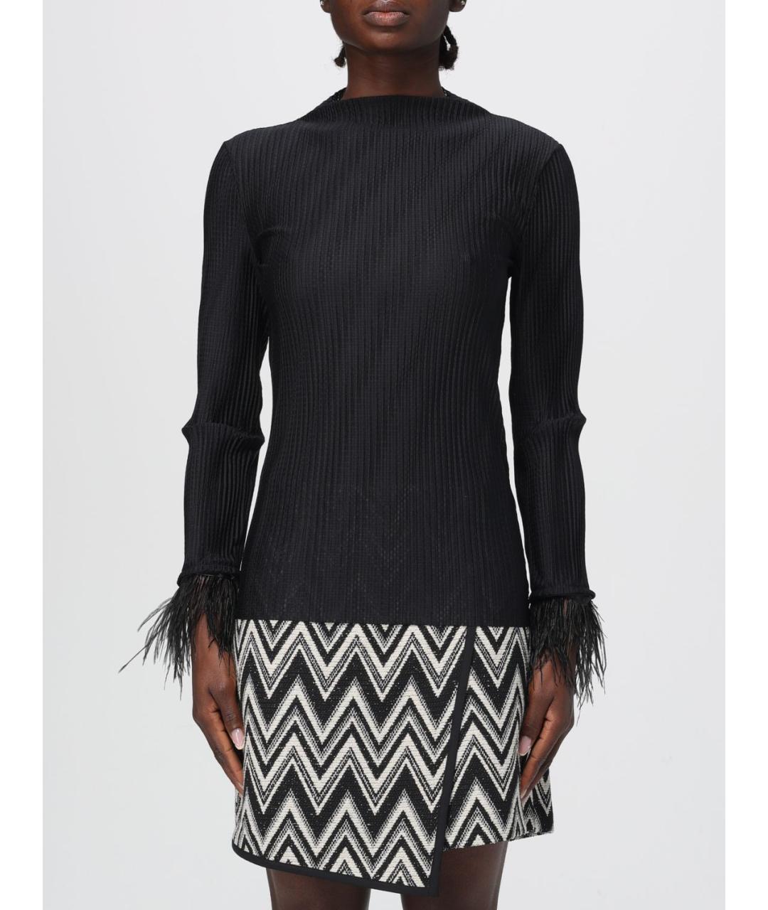 HUGO BOSS Черный полиэстеровый джемпер / свитер, фото 4