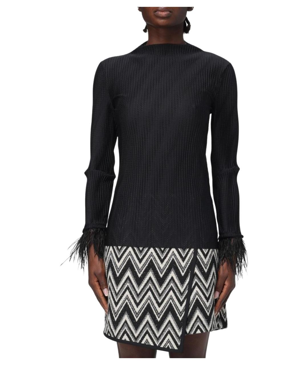 HUGO BOSS Черный полиэстеровый джемпер / свитер, фото 1