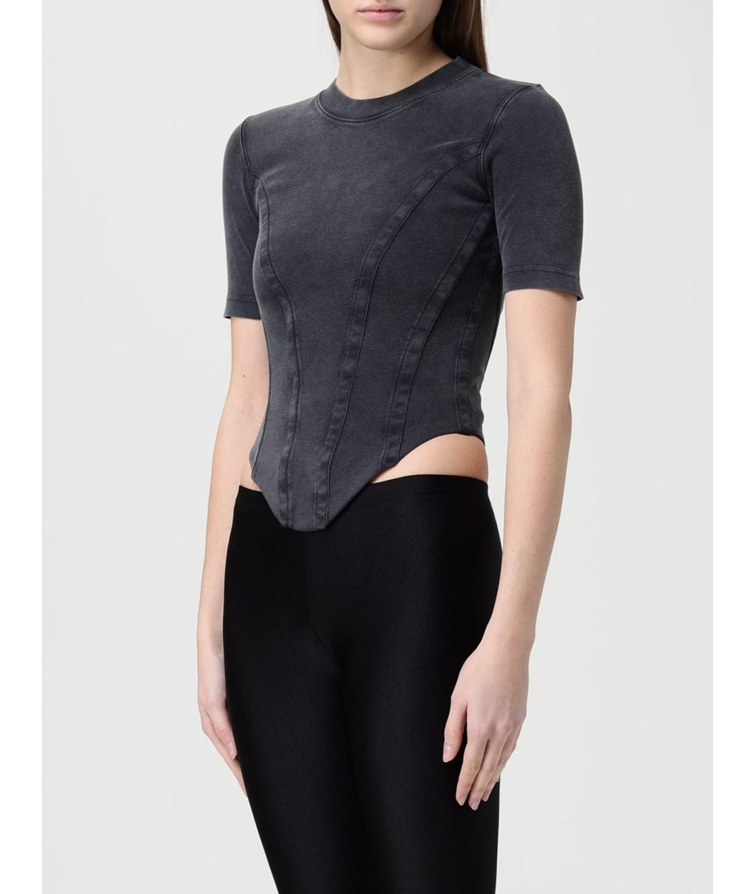 BALENCIAGA Черная хлопковая футболка, фото 4