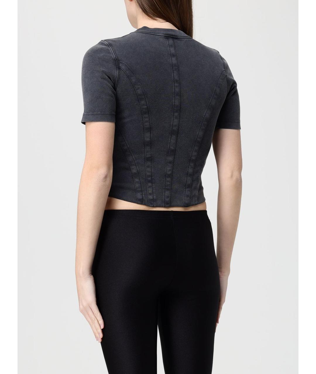 BALENCIAGA Черная хлопковая футболка, фото 3