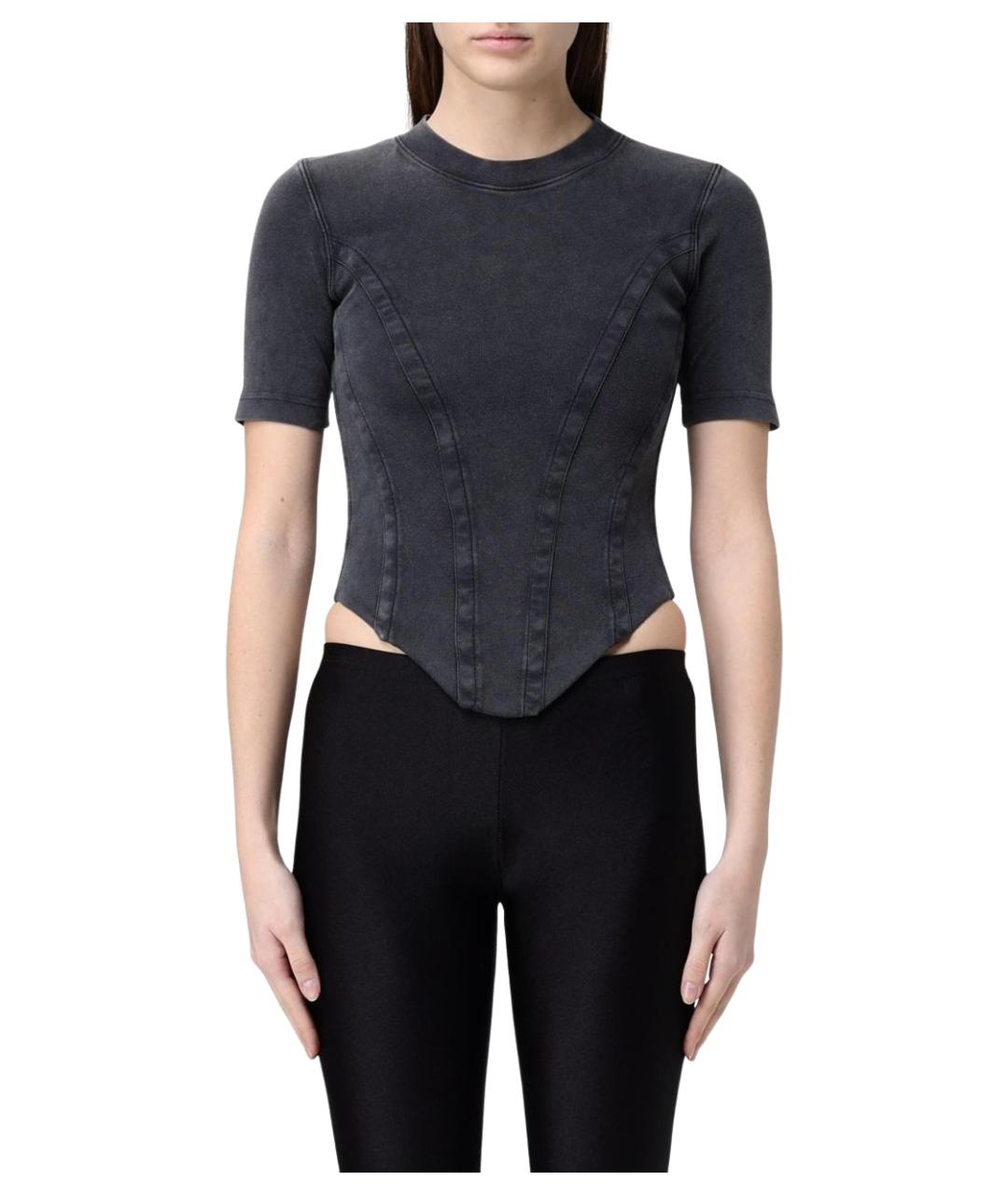 BALENCIAGA Черная хлопковая футболка, фото 1