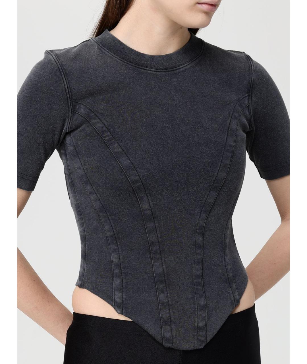 BALENCIAGA Черная хлопковая футболка, фото 5