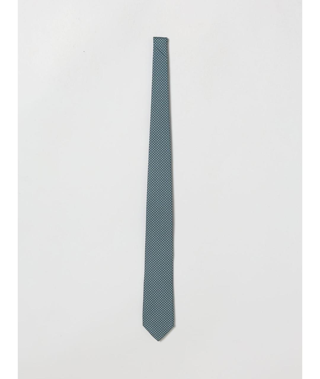 FERRAGAMO Зеленый шелковый галстук, фото 3