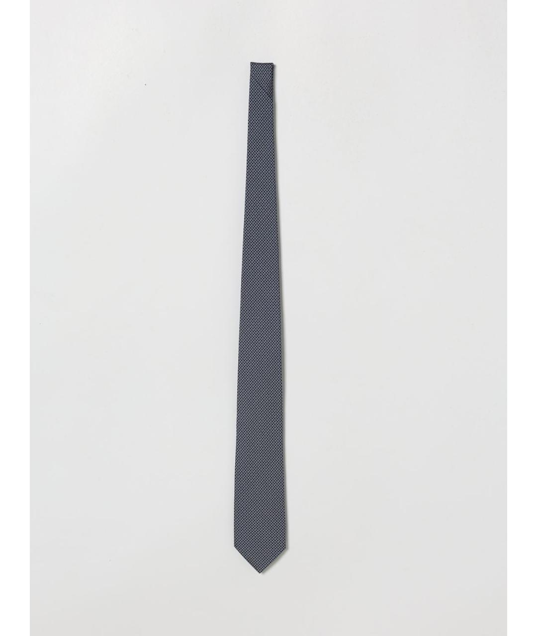 FERRAGAMO Синий шелковый галстук, фото 3