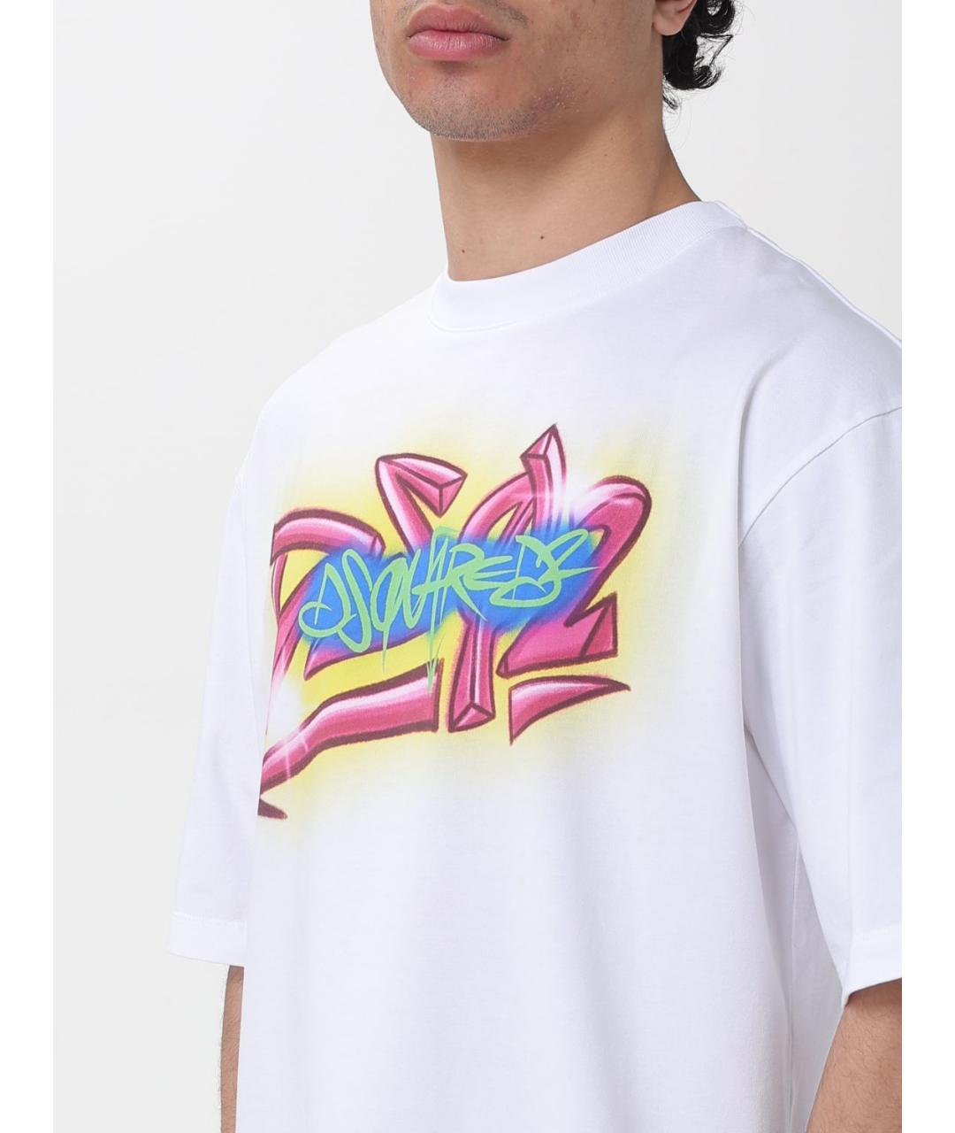 DSQUARED2 Белая хлопковая футболка, фото 3