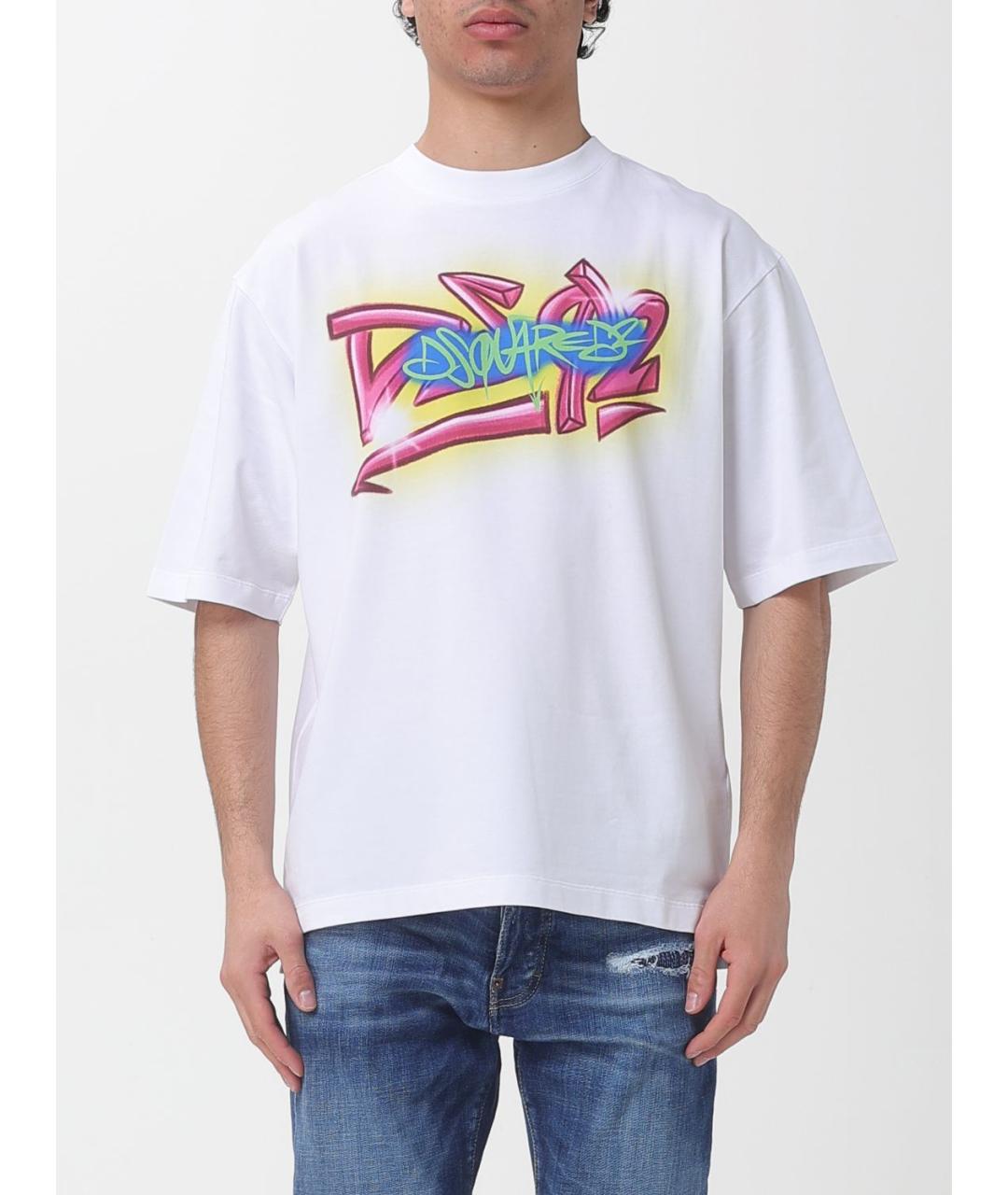 DSQUARED2 Белая хлопковая футболка, фото 4