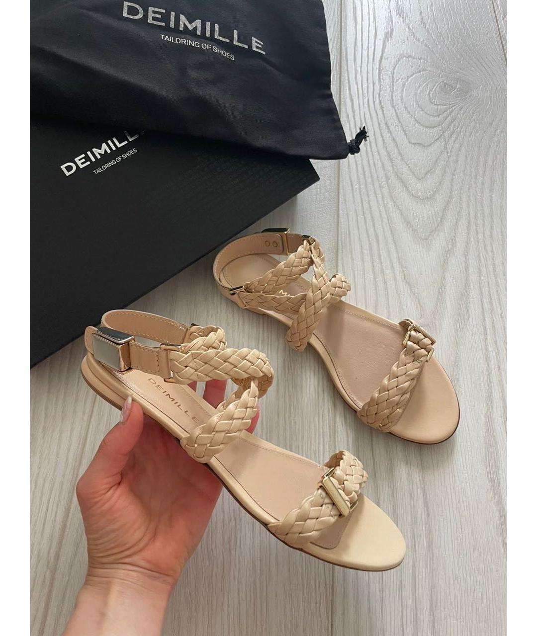 DEIMILLE Бежевые кожаные сандалии, фото 2