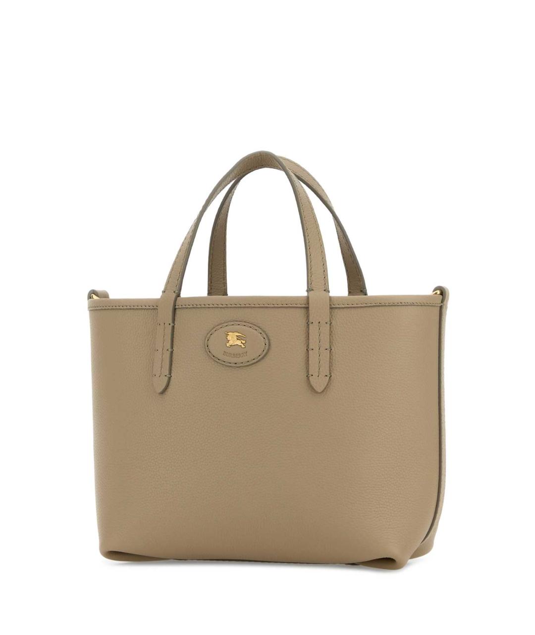 BURBERRY Бежевая кожаная сумка тоут, фото 2