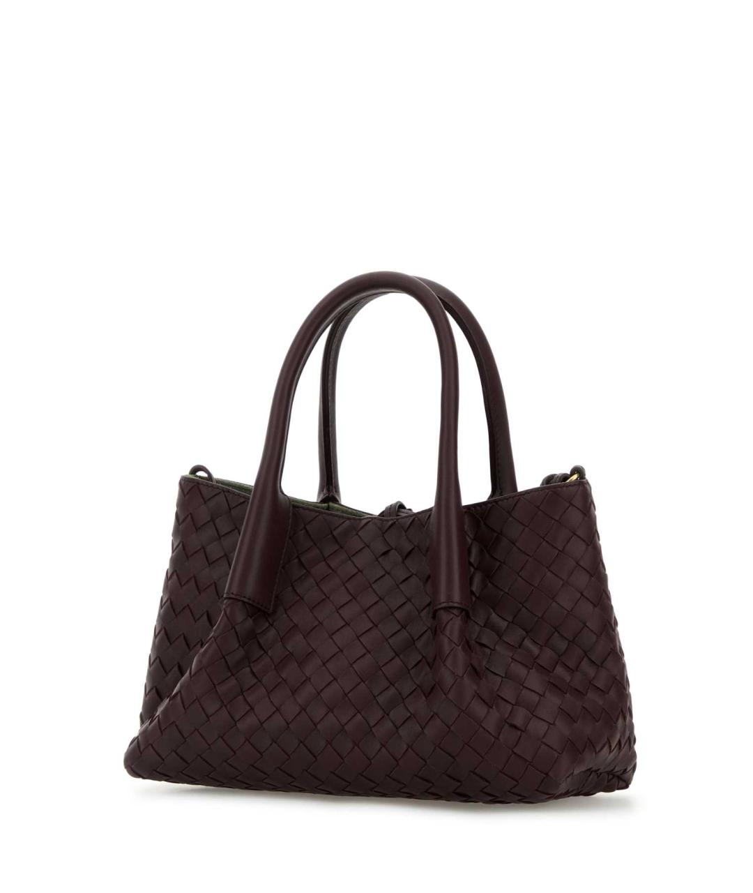 BOTTEGA VENETA Бордовая кожаная сумка тоут, фото 2