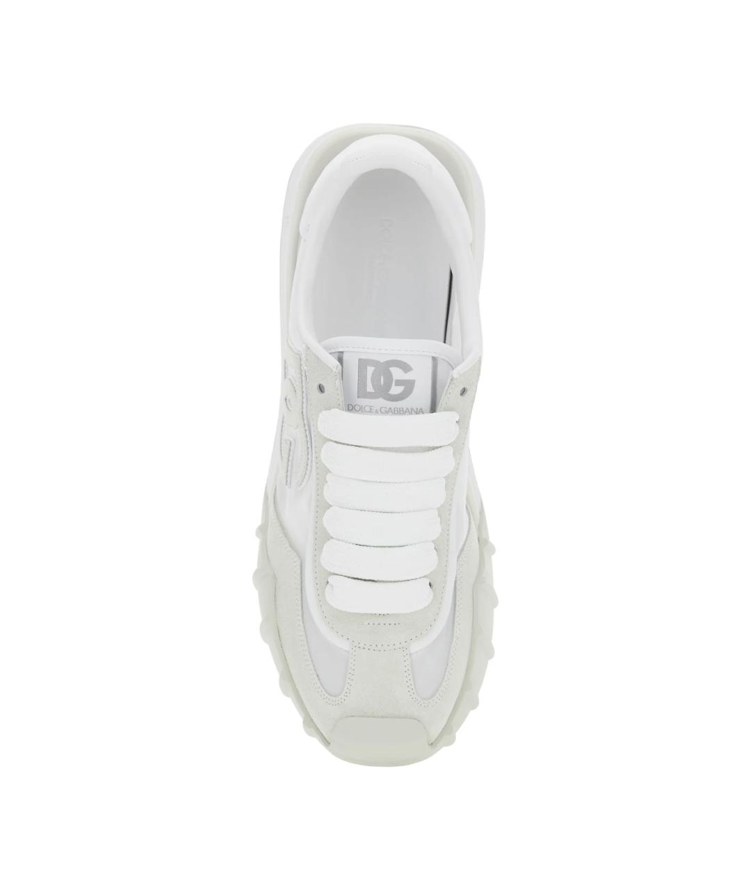 DOLCE&GABBANA Белые текстильные низкие кроссовки / кеды, фото 3