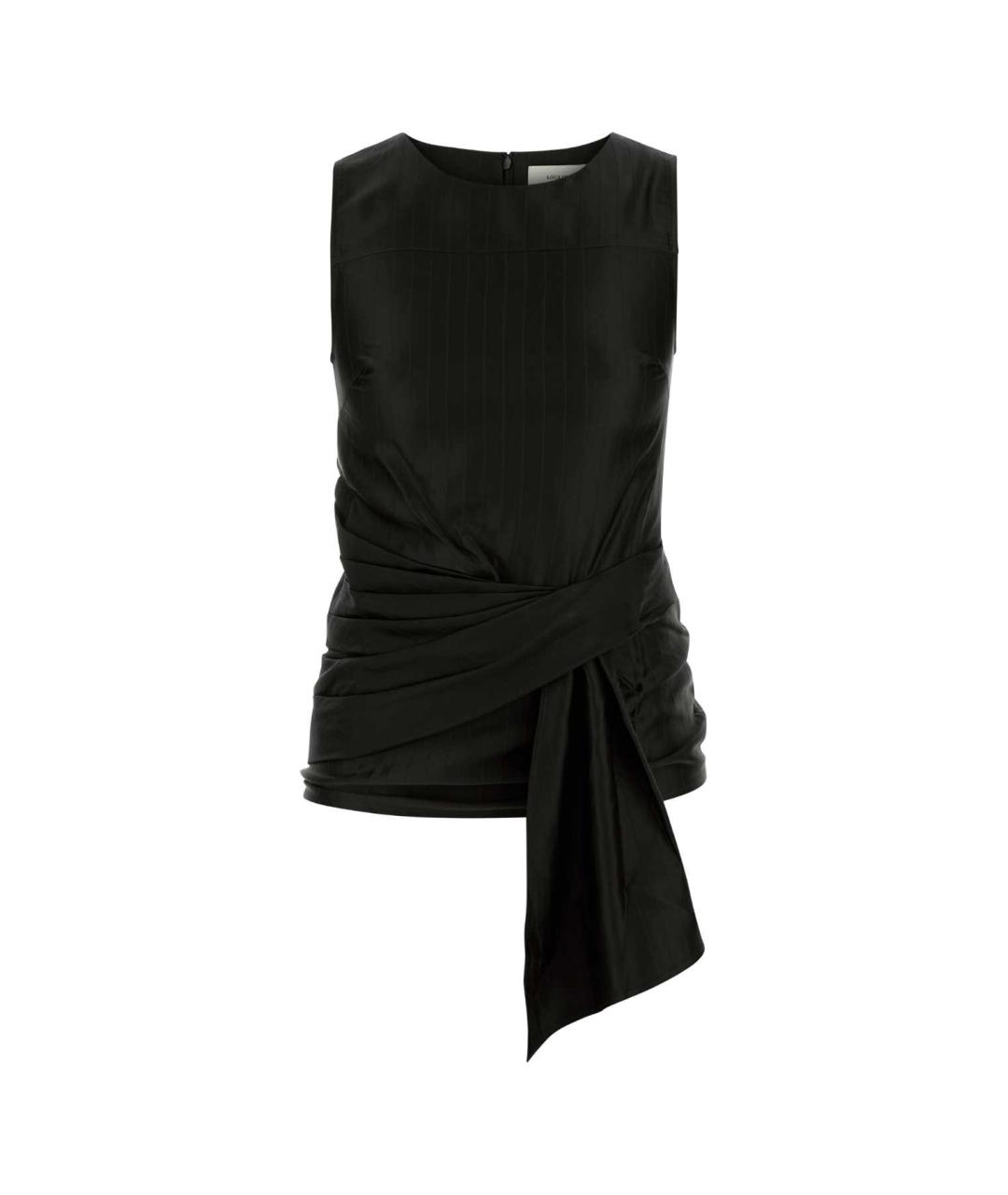 LOULOU STUDIO Черная шелковая майка, фото 1