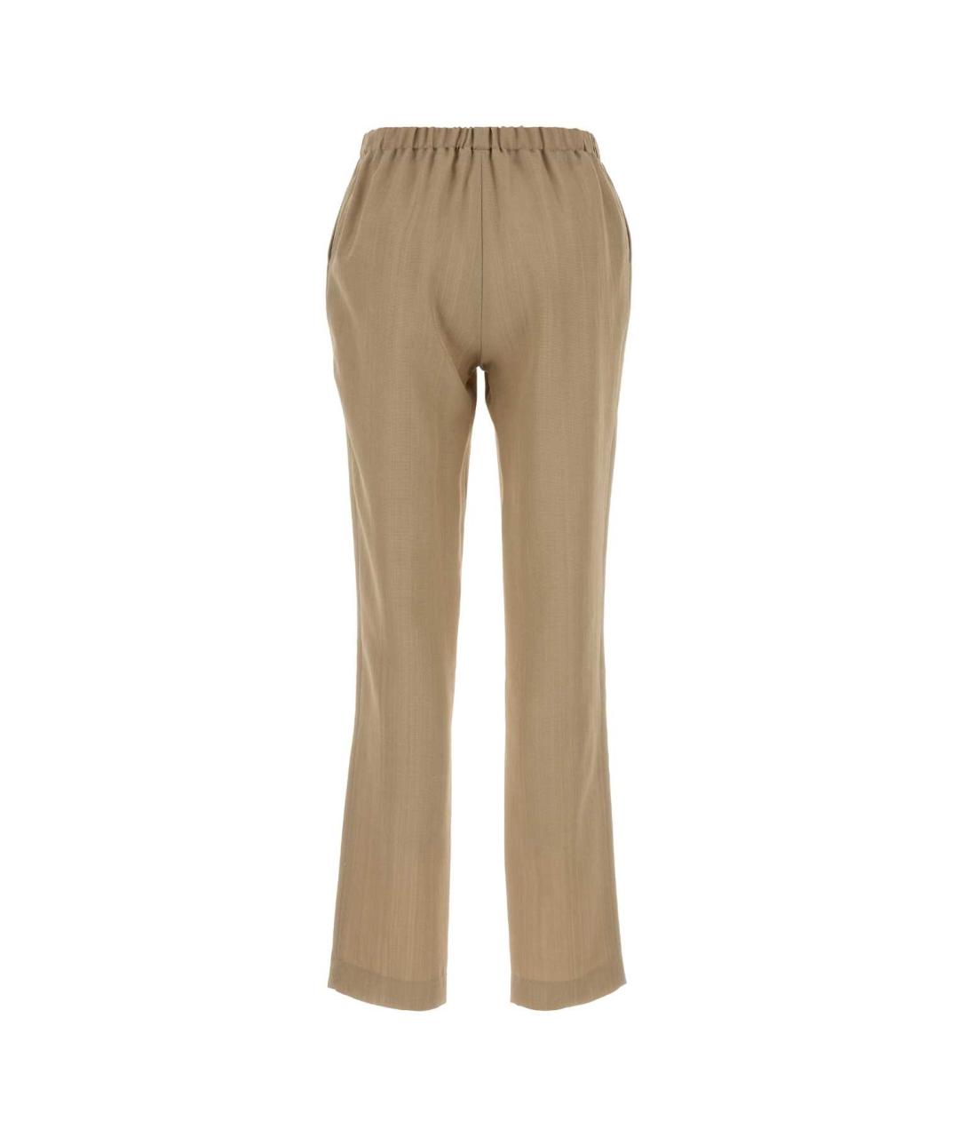 LOULOU STUDIO Бежевые вискозные прямые брюки, фото 2