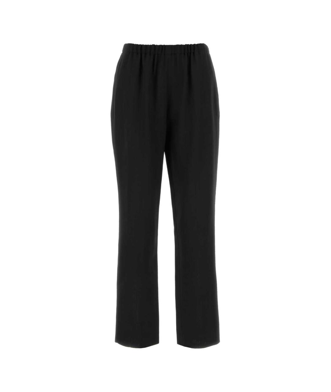 LOULOU STUDIO Черные шерстяные прямые брюки, фото 1