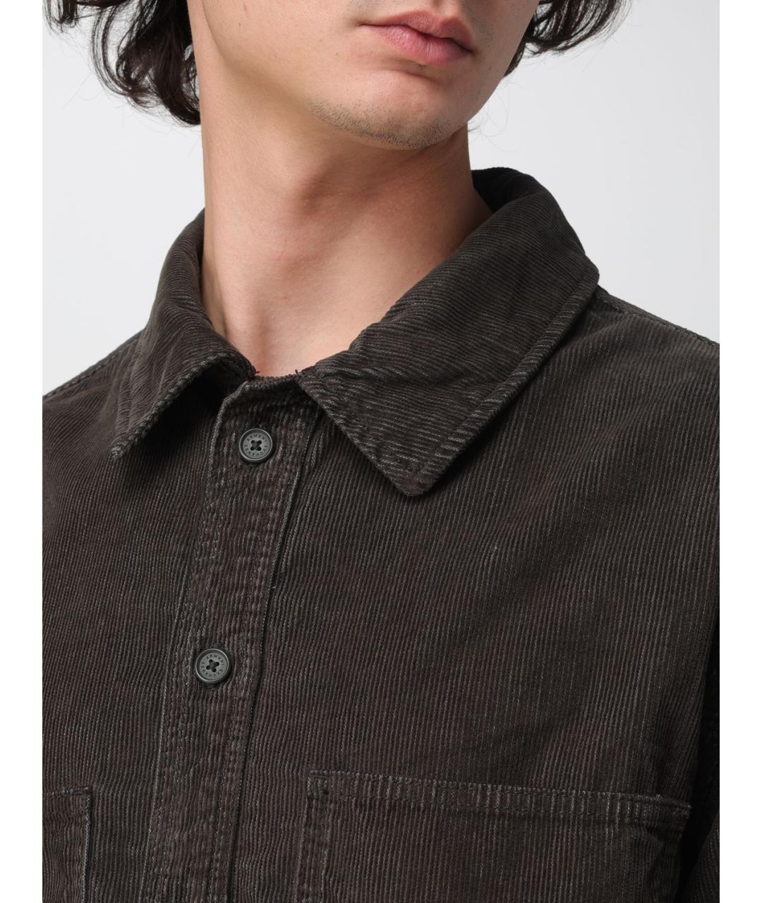 ARMANI EXCHANGE Коричневая хлопковая кэжуал рубашка, фото 3
