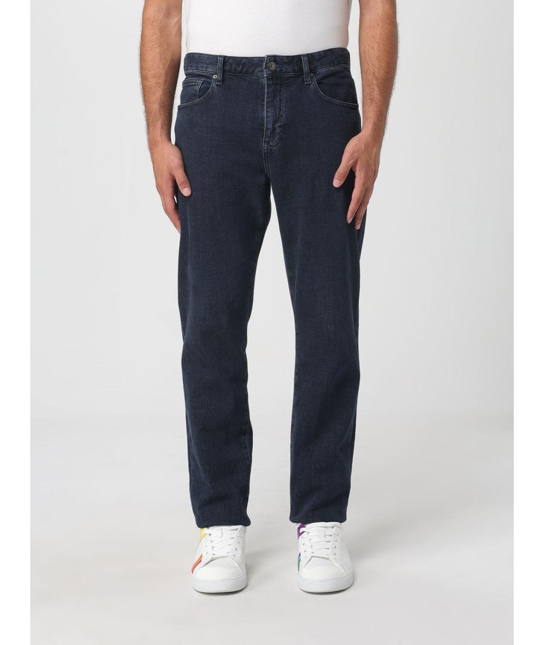 ARMANI EXCHANGE Синие хлопковые прямые джинсы, фото 4