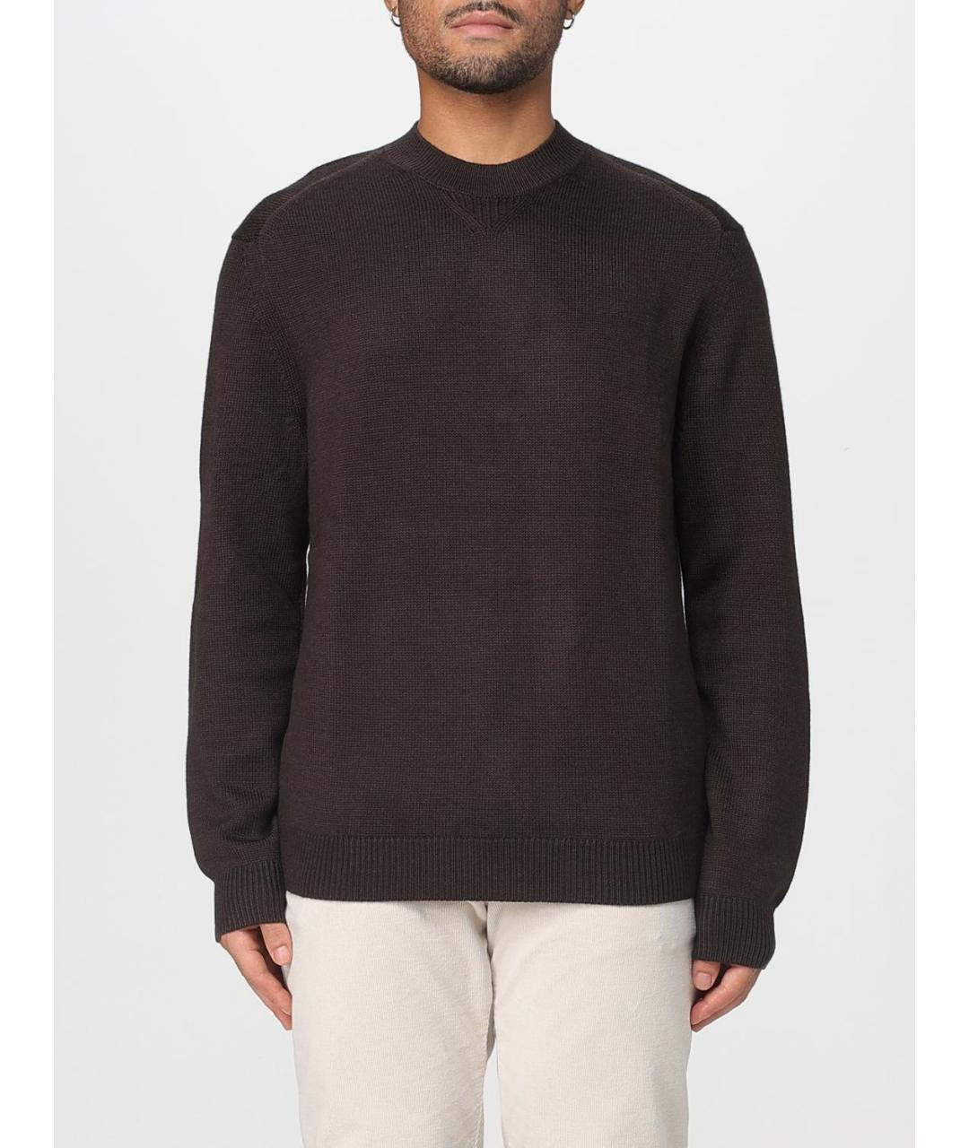 ARMANI EXCHANGE Коричневый хлопковый джемпер / свитер, фото 4