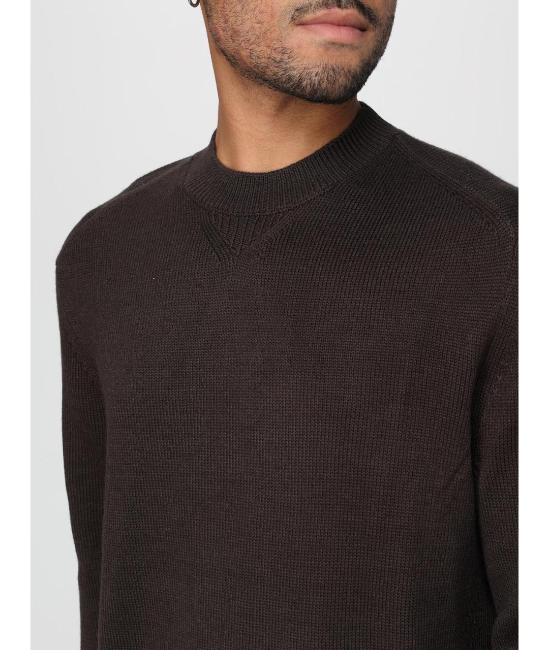 ARMANI EXCHANGE Коричневый хлопковый джемпер / свитер, фото 3