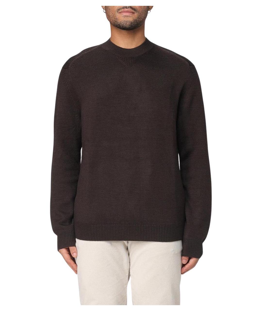 ARMANI EXCHANGE Коричневый хлопковый джемпер / свитер, фото 1
