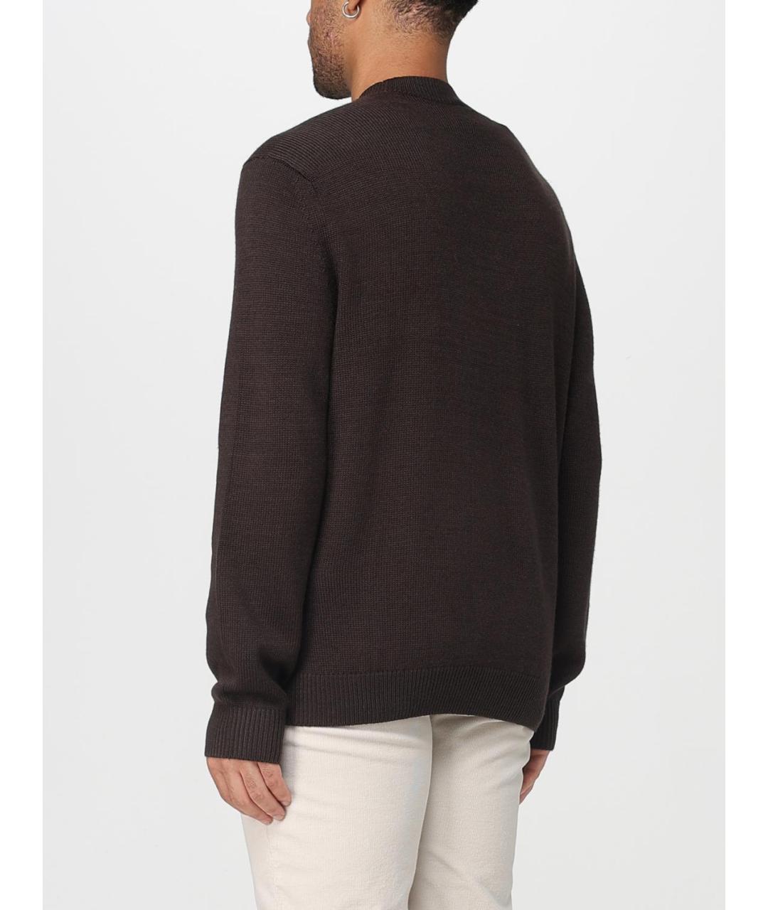 ARMANI EXCHANGE Коричневый хлопковый джемпер / свитер, фото 2