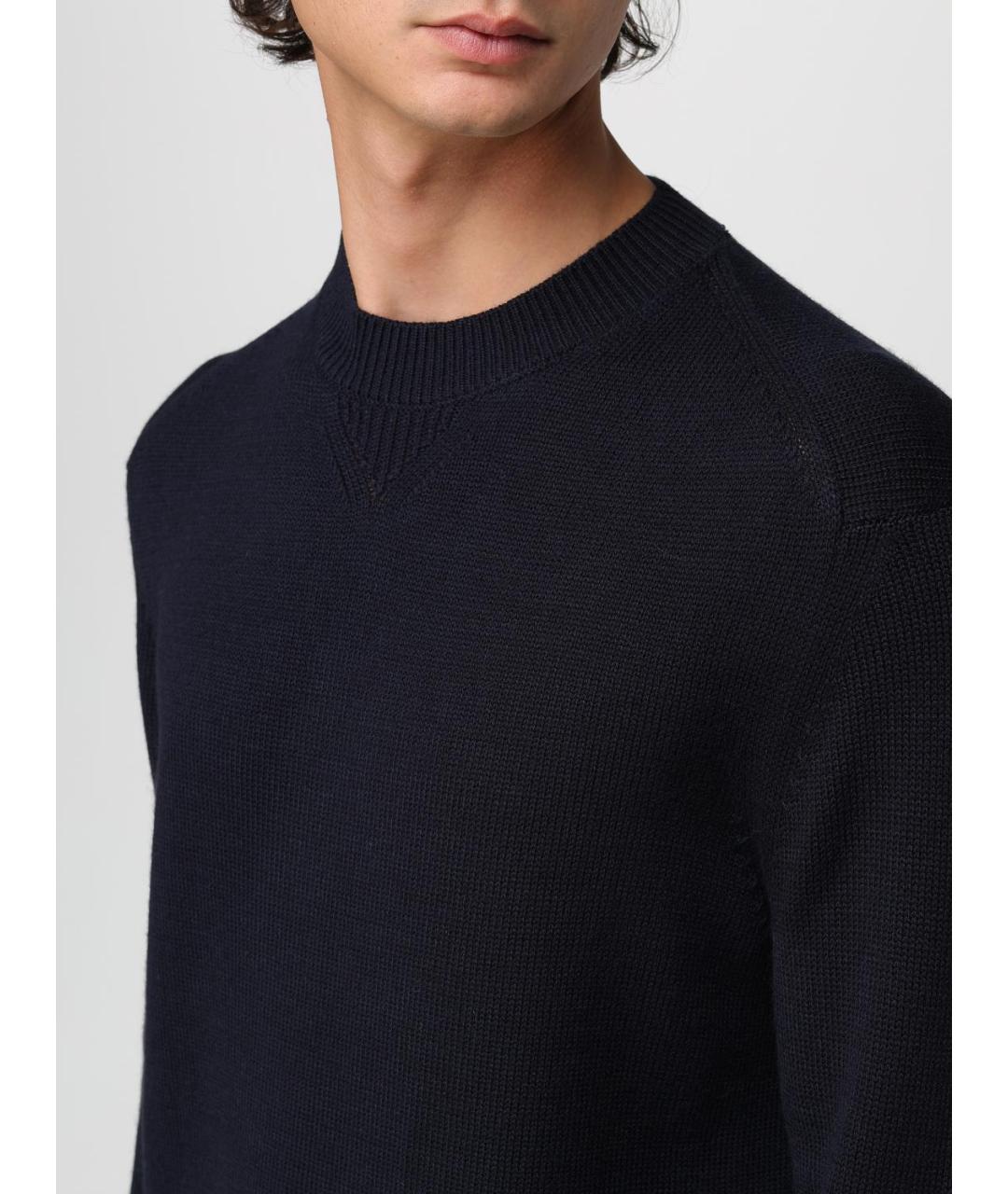 ARMANI EXCHANGE Синий хлопковый джемпер / свитер, фото 3