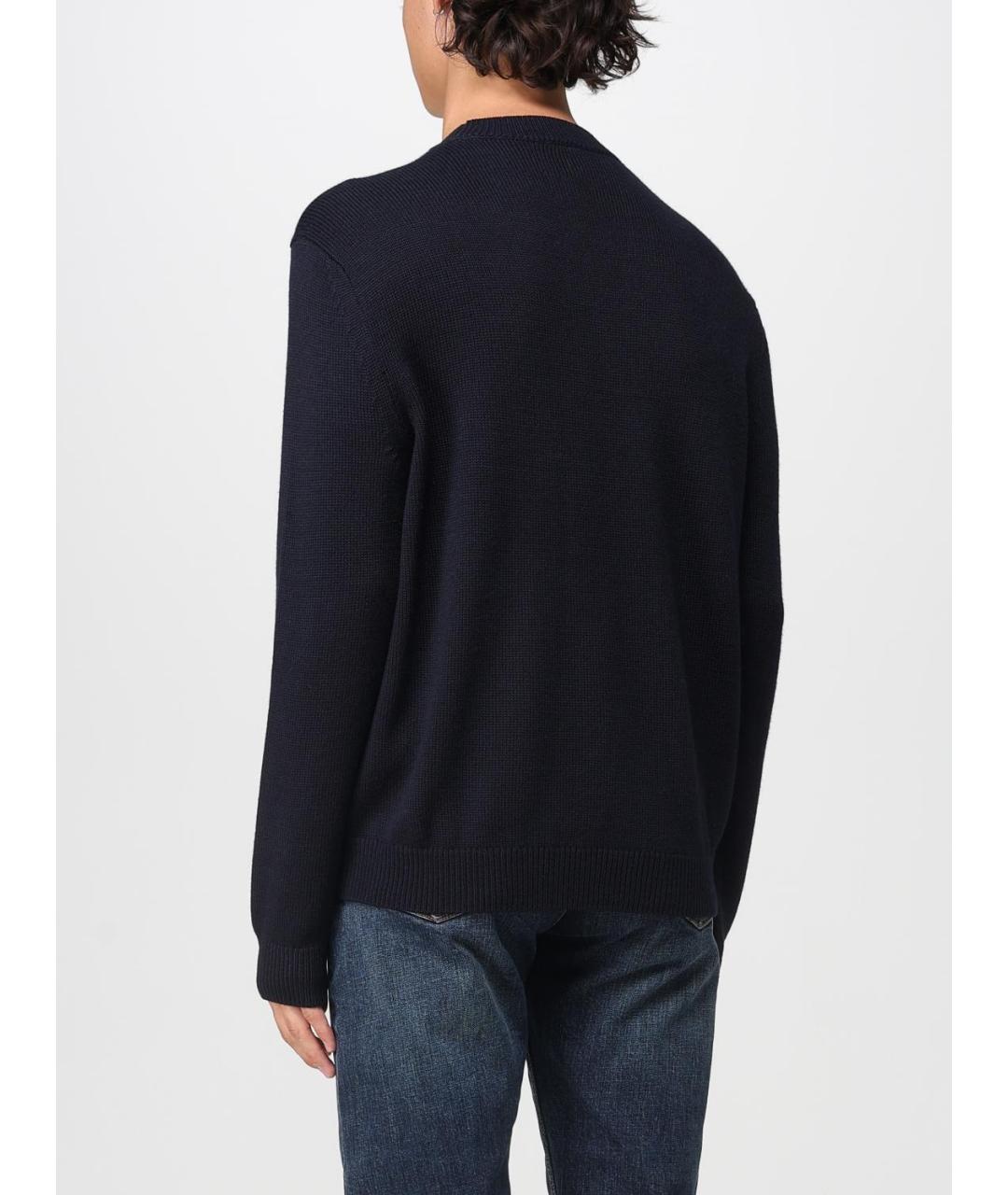 ARMANI EXCHANGE Синий хлопковый джемпер / свитер, фото 2