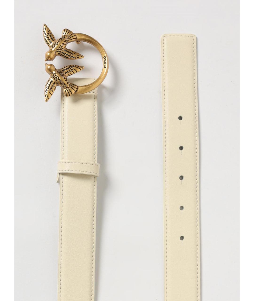 PINKO Белый кожаный ремень, фото 3