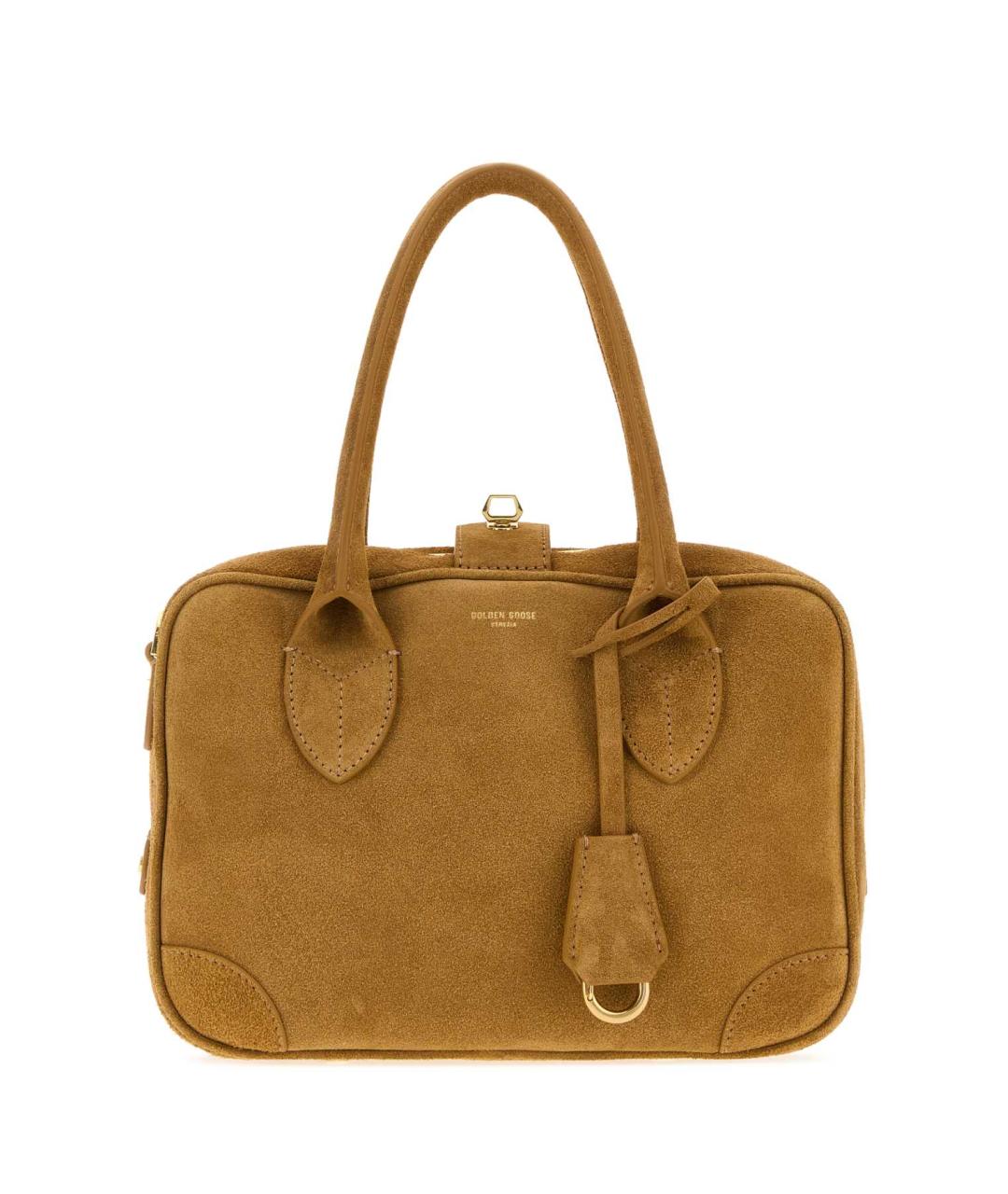 GOLDEN GOOSE DELUXE BRAND Бежевая кожаная сумка с короткими ручками, фото 1