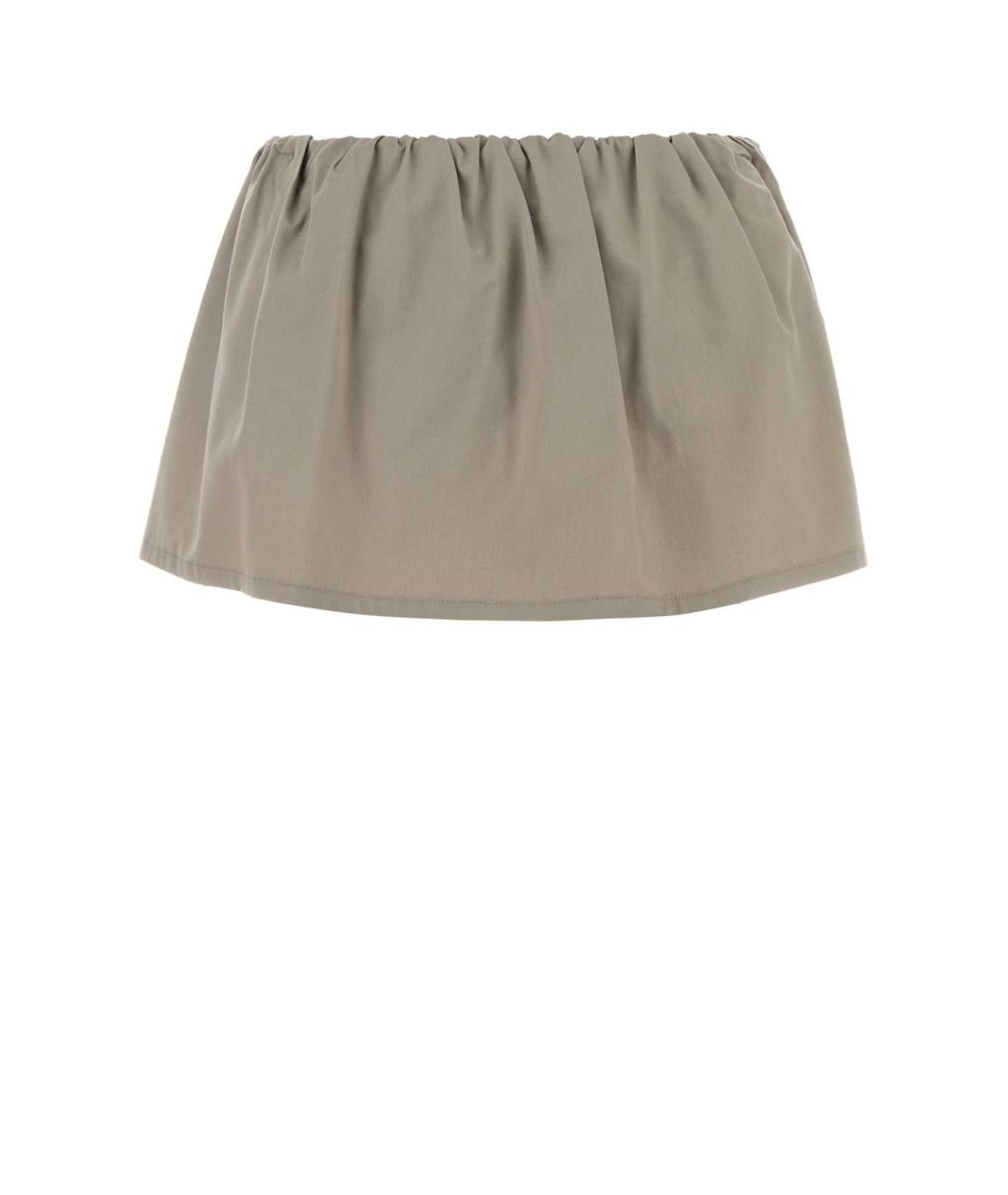 MIU MIU Бежевая хлопковая юбка-шорты, фото 2