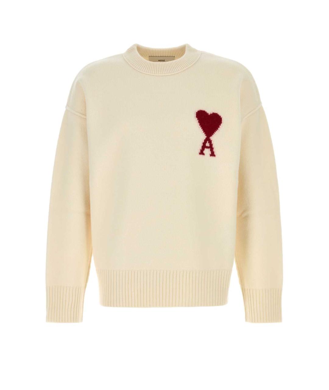 Ami Paris Бежевый шерстяной джемпер / свитер, фото 1