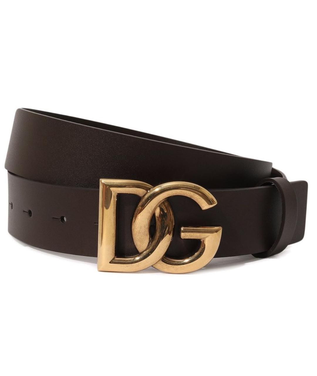 DOLCE&GABBANA Коричневый кожаный ремень, фото 1