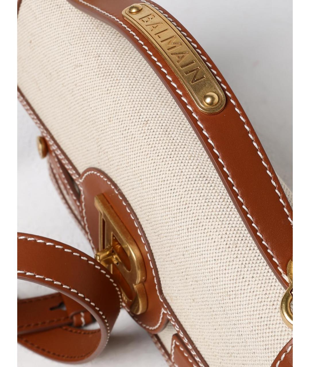 BALMAIN Бежевая хлопковая сумка с короткими ручками, фото 3